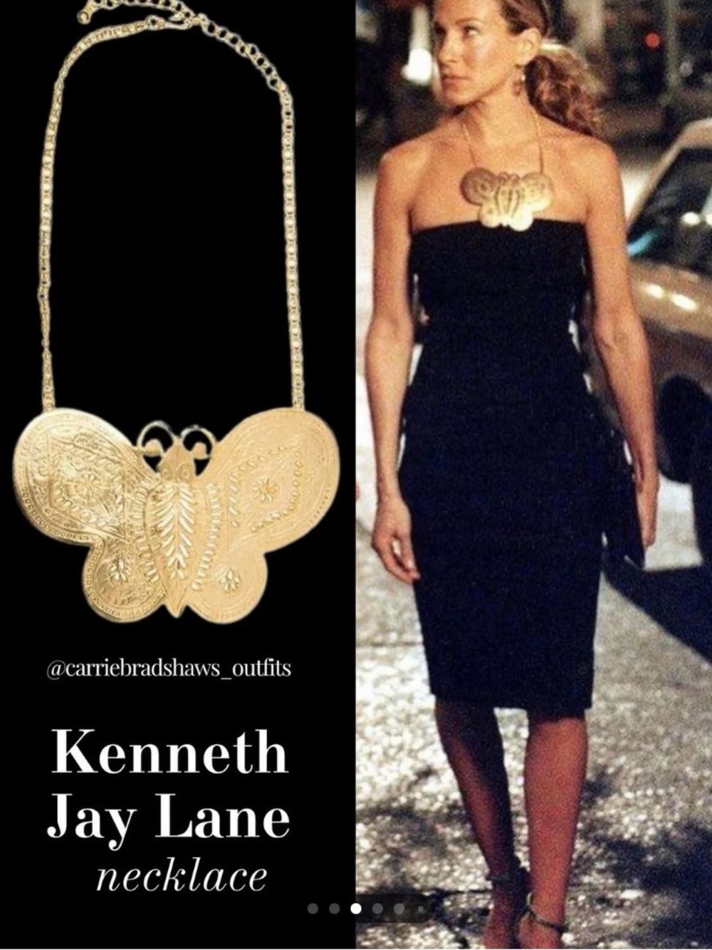 Kenneth Jay Lane Gold Butterfly Bib Necklace SATC Carrie